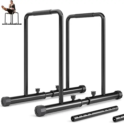 500KG/1100lbs Dip Stand Parallettes Gymnastics Bar Dip