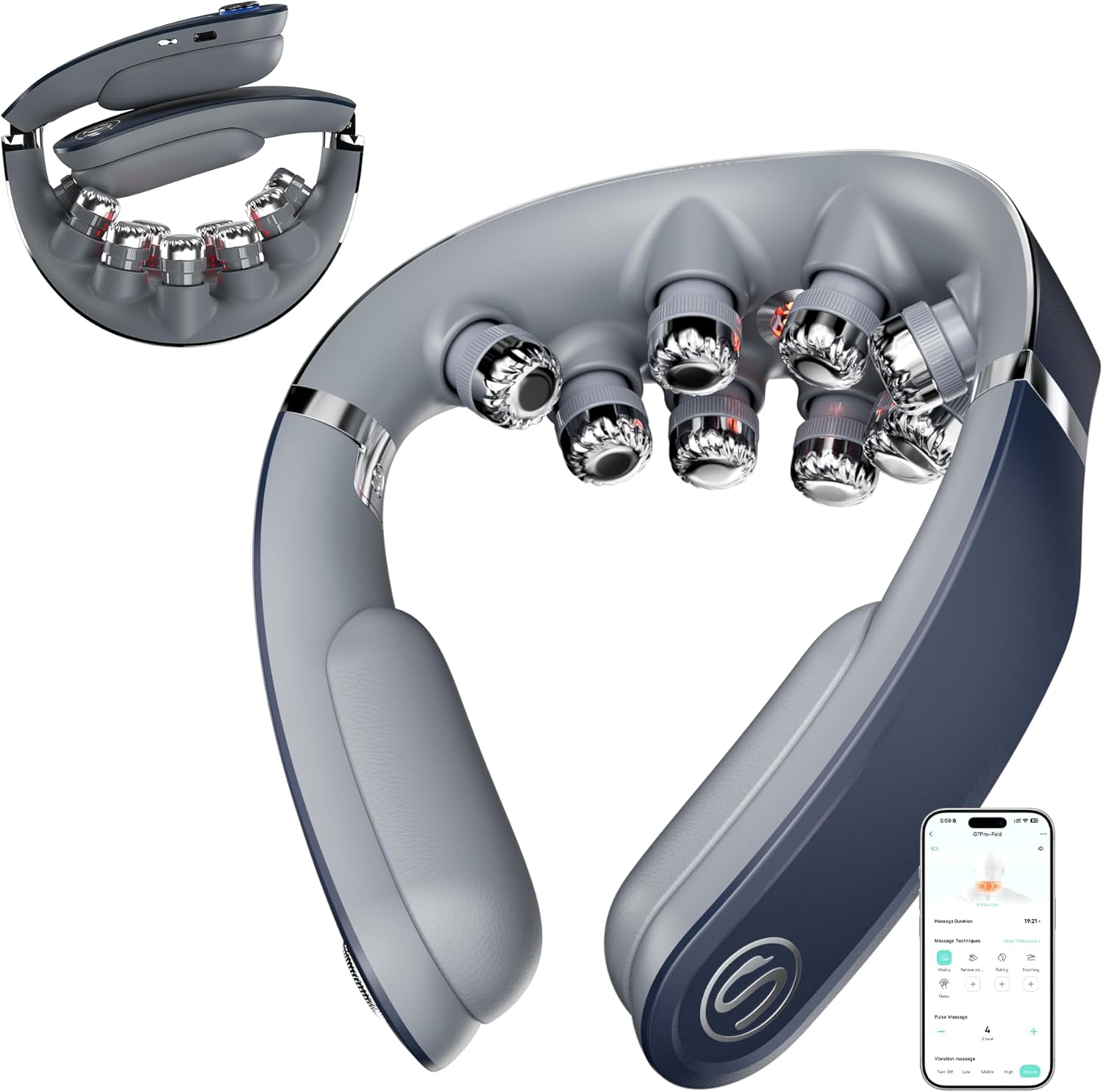SKG Foldable Neck Massager with Heat
