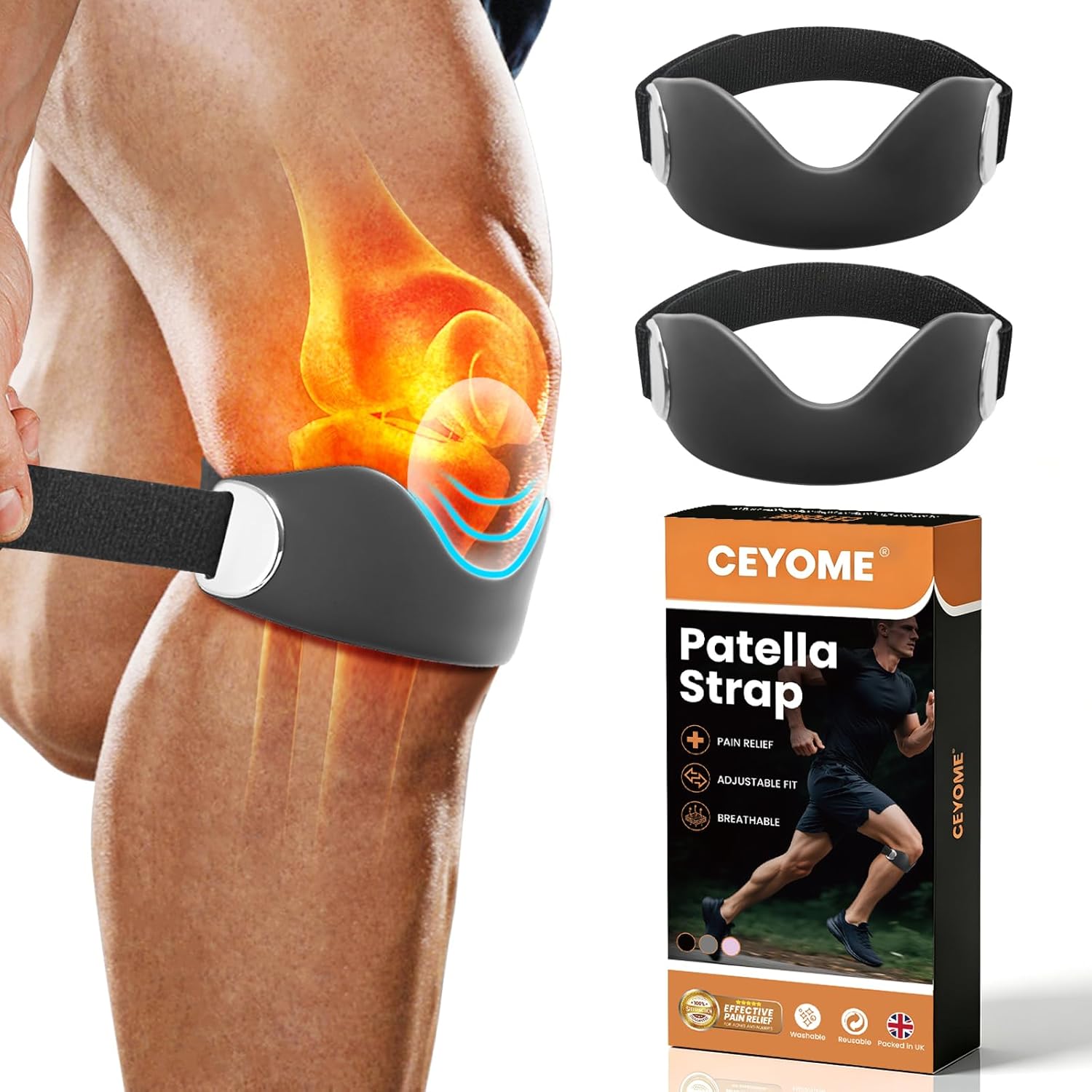 CEYOME Silicone Patella Tendon Knee Strap