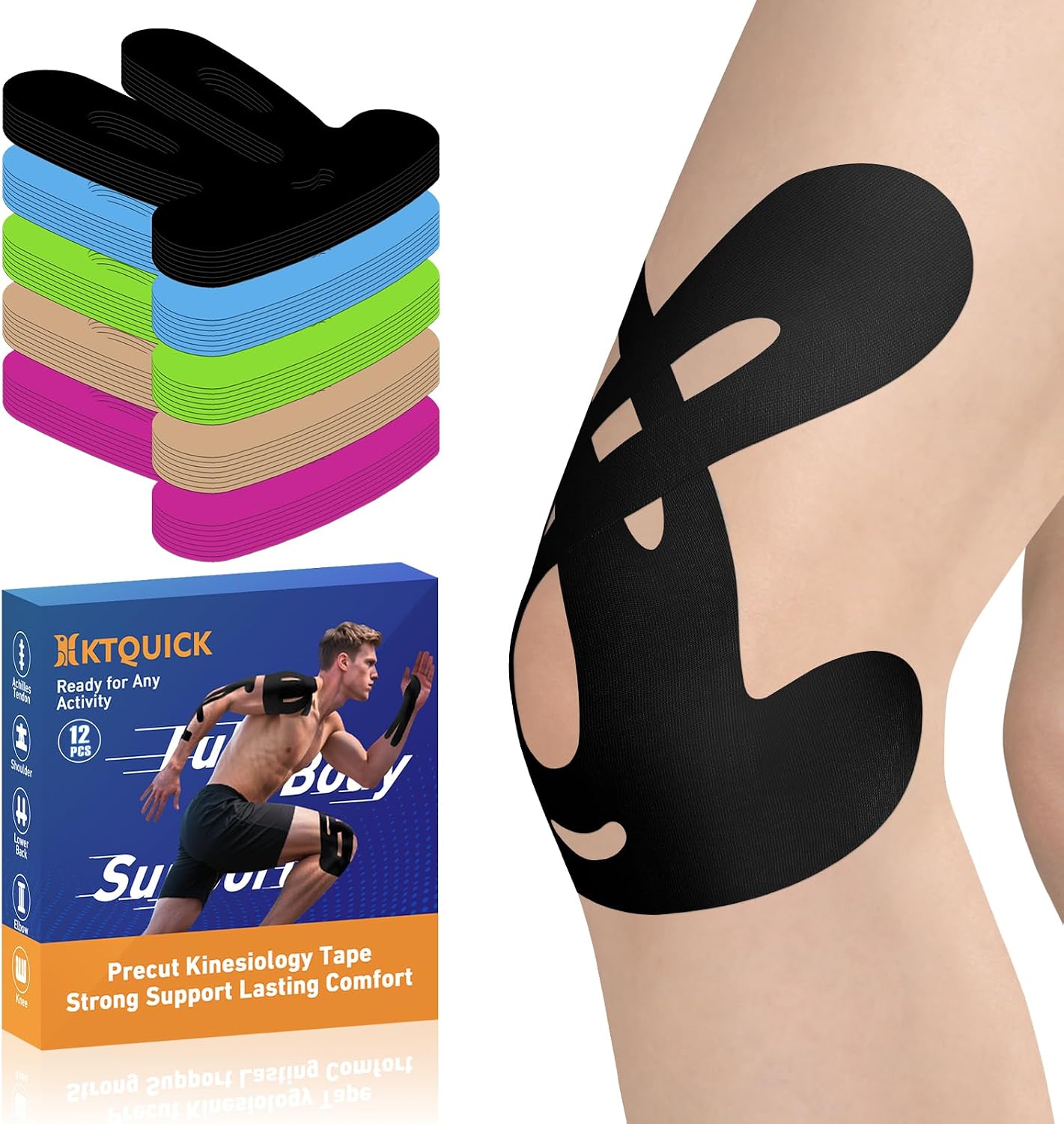 KTQUICK Precut Kinesiology Tape