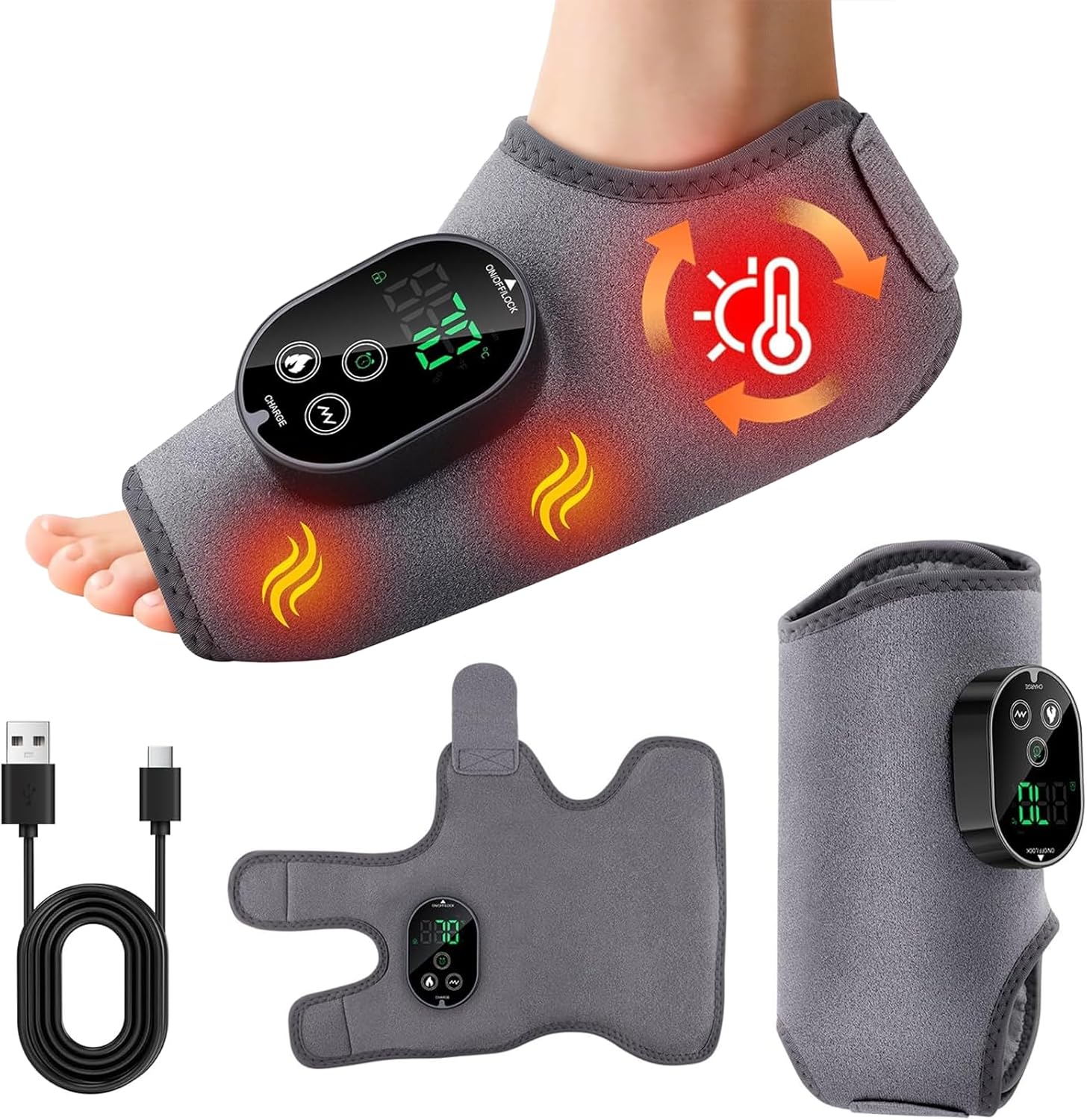 Heat and Vibration, Cordless Rechargeable Compression Wrap