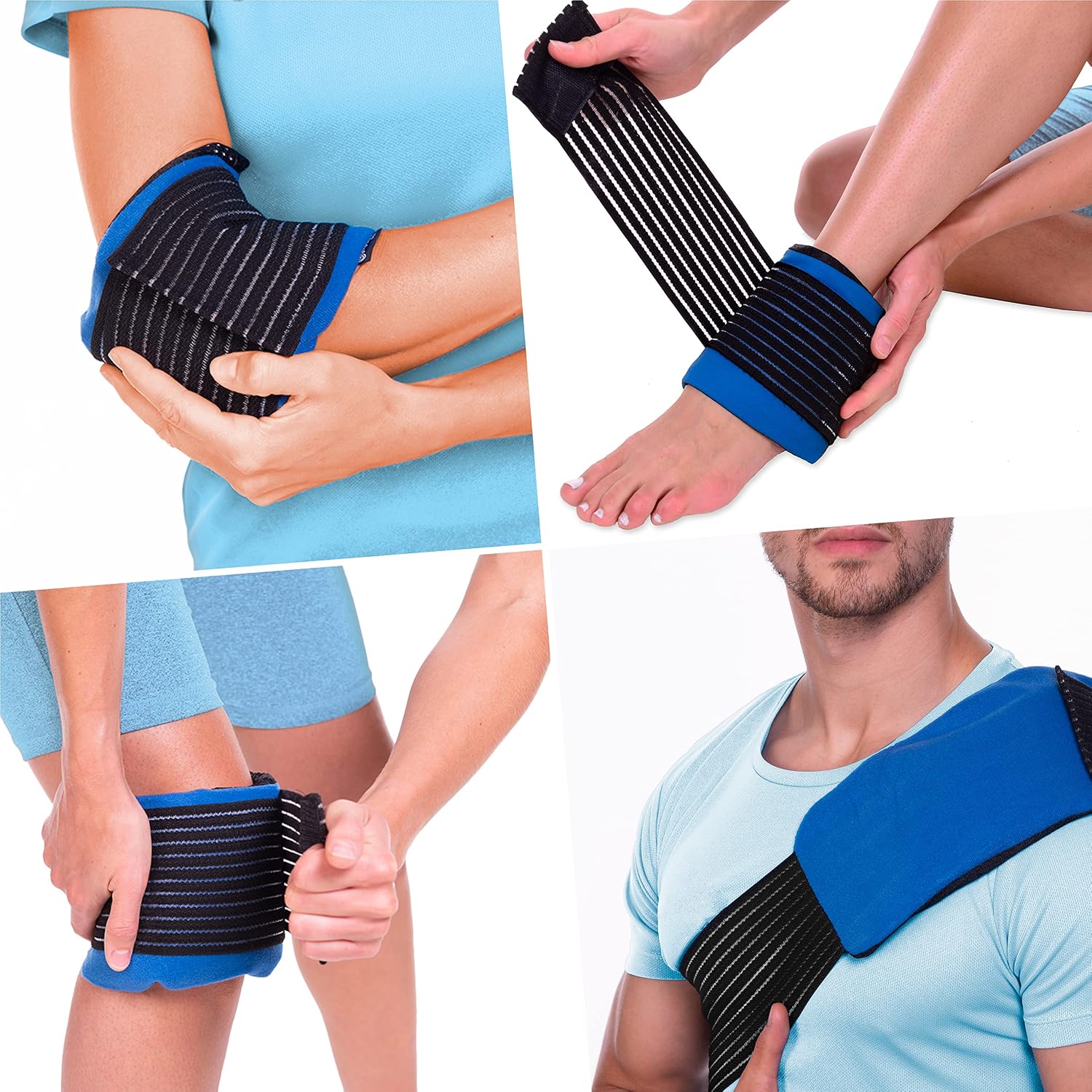 BICAREE Reusable Gel Ice Packs for Injuries