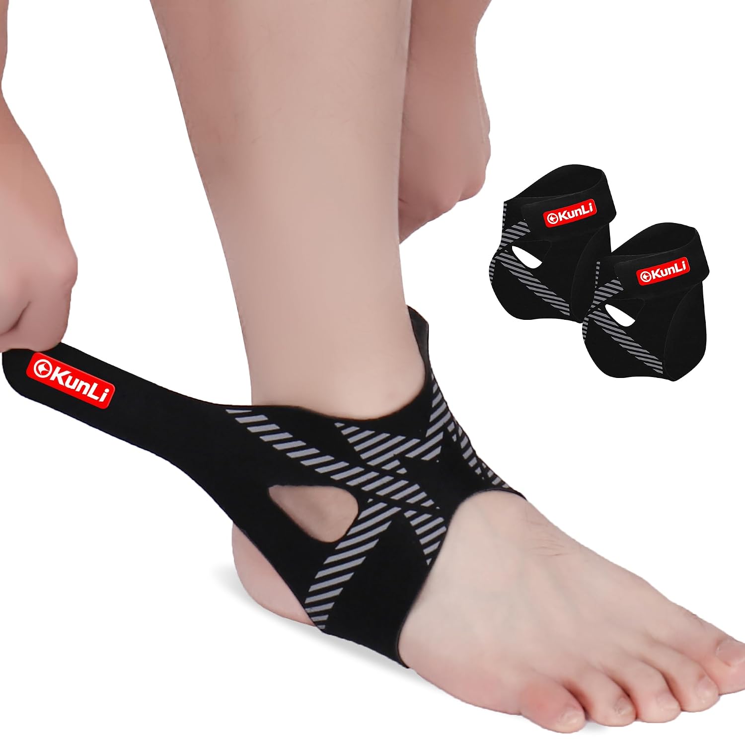 kunli Ankle Brace 2 Pack, Adjustable Straps