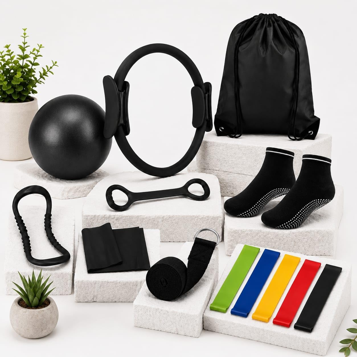 13 Piece Pilates Ring Set for Women, Full Body Pilates Equipment Kit