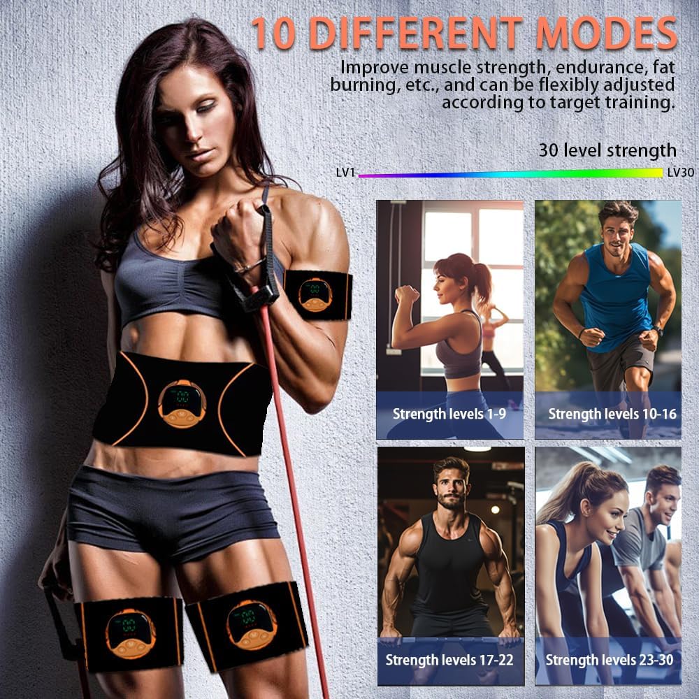 Abs Trainer Muscle Stimulator, Washable & Skin-Friendly Ab Toning Belt