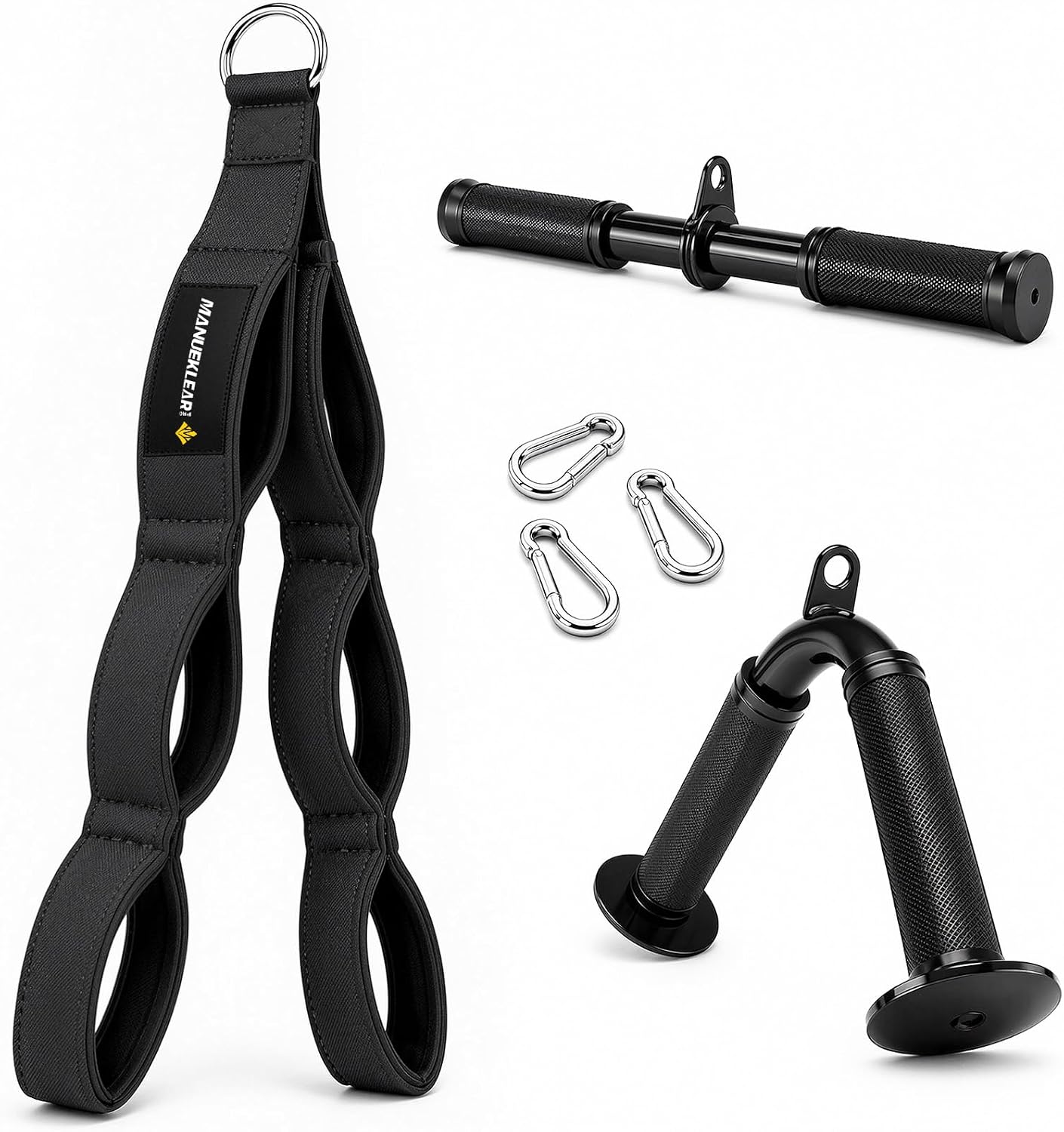 MANUEKLEAR 3-PCS Tricep Rope Cable Attachments