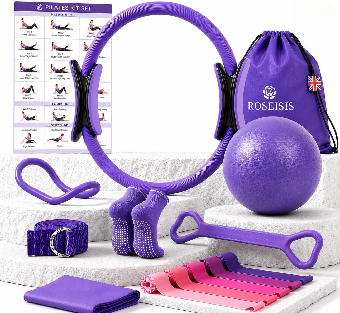 Pilates Kit 14-Piece Pilates Ring Set for Women & Beginners