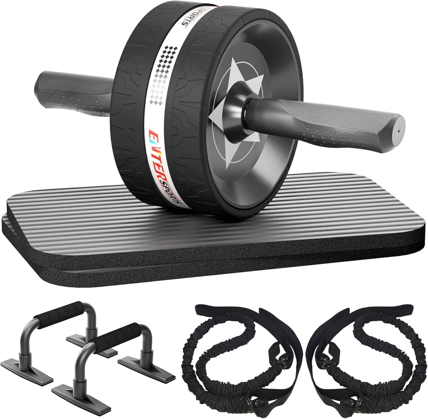 EnterSports 6-in-1 Ab Roller Exercise Wheel