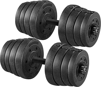 Yaheetech 30KG/25KG/20KG/15KG Adjustable Dumbbells Weight Set