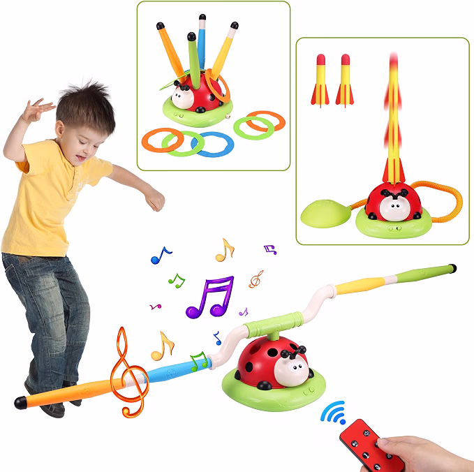 3 in 1 Kids Toys, Stomping Launch Rocket Launcher,