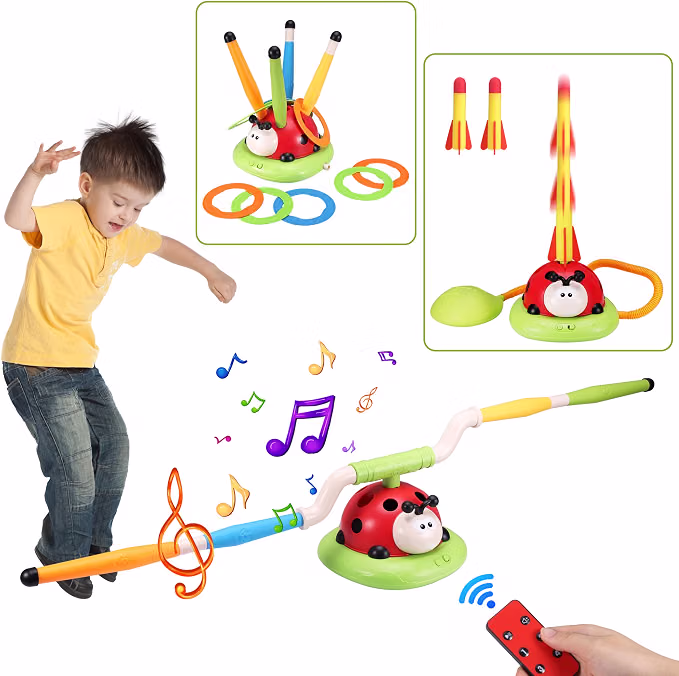 3 in 1 Kids Toys, Stomping Launch Rocket Launcher,