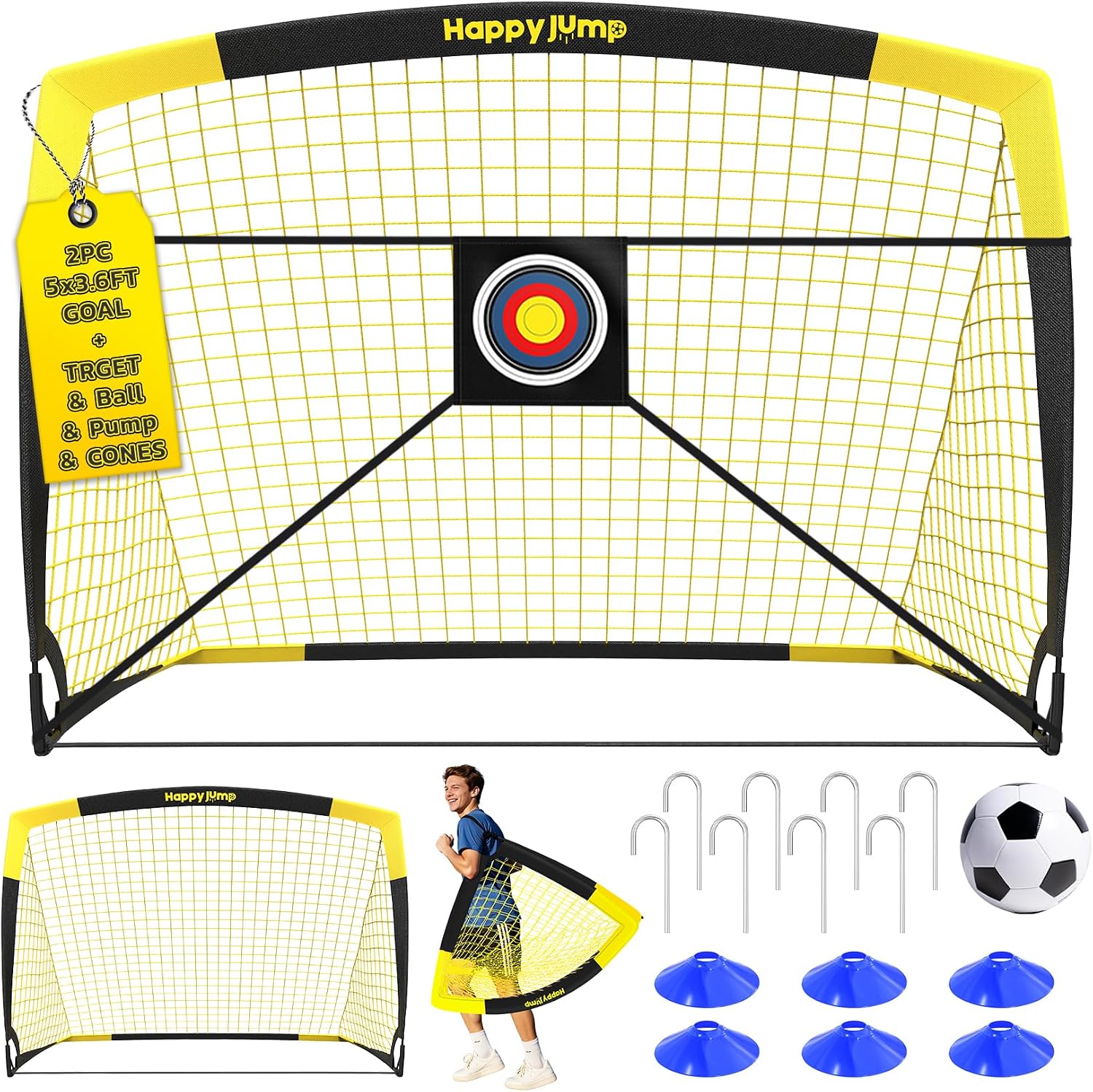 Happy Jump Portable Pop Up Football Goals