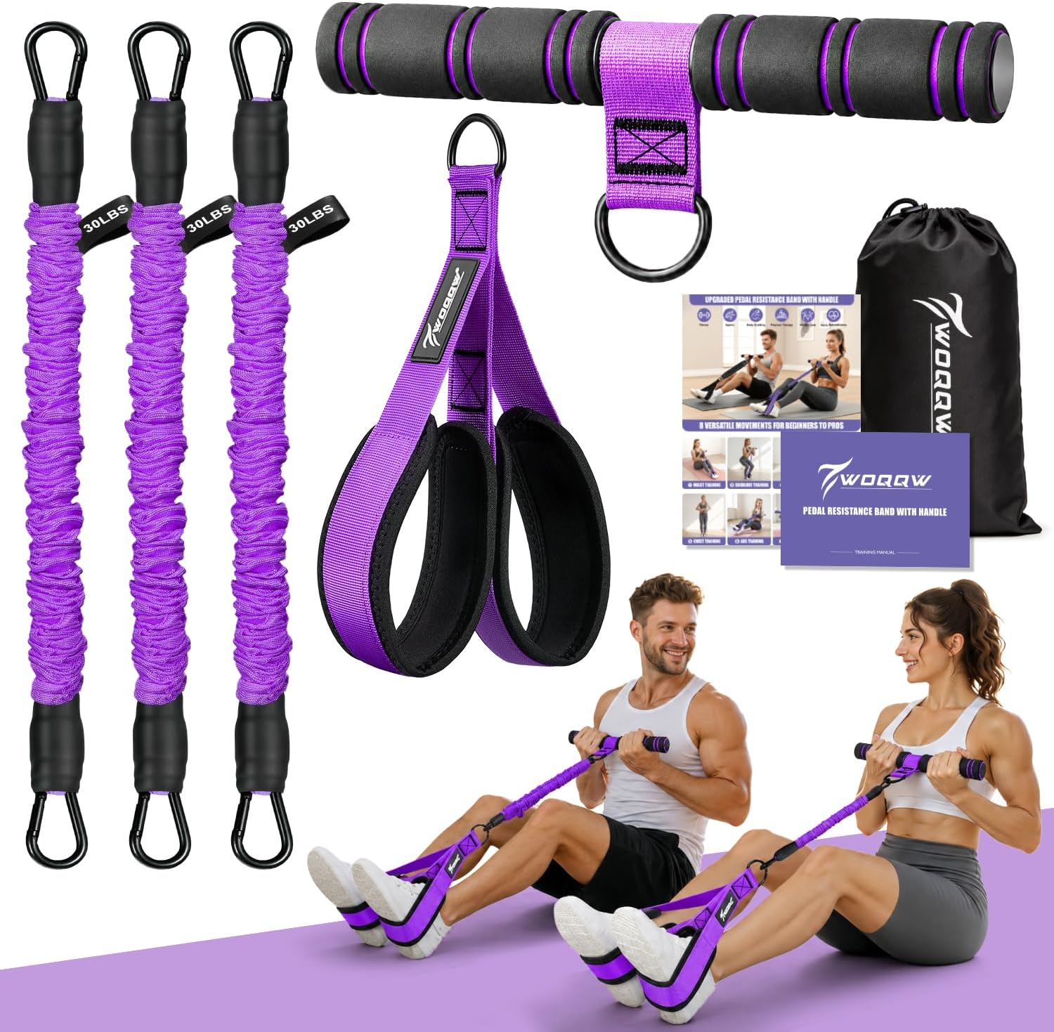 WOQQW Multifunction Pedal Resistance Band