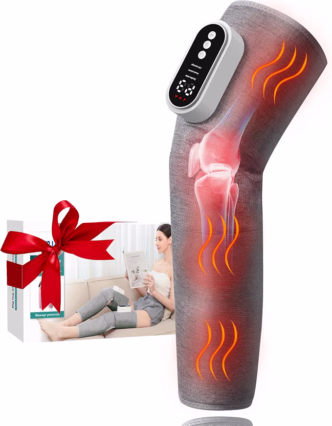 Cordless Leg Massager, Knee Massager 3 Heat Modes,